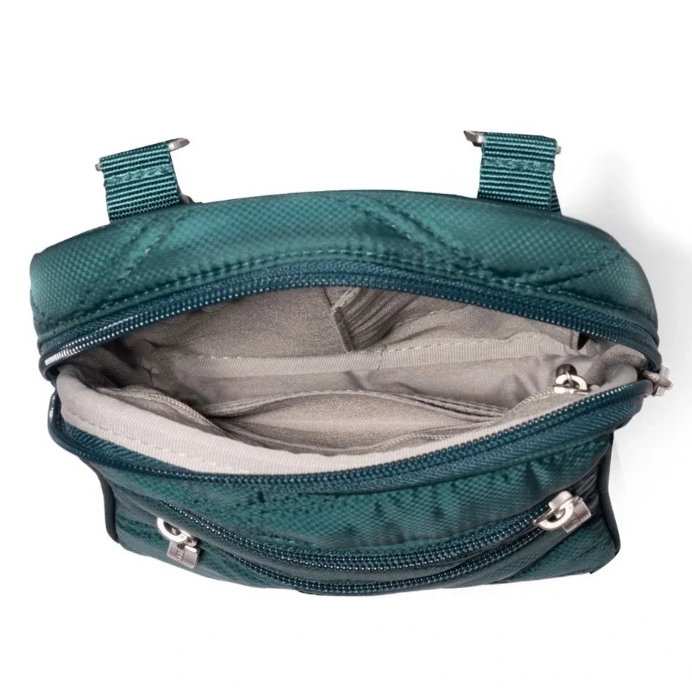 baggallini RFID Journey Crossbody Bag Emerald Quilted Travel Small Purse‎ Women